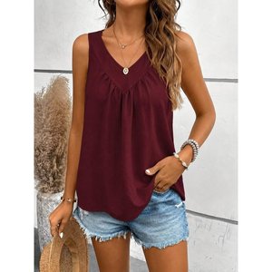Blusa Aerobin con tirantes y cuello en V para mujer, 34906 - Borgoña - Product Image 1