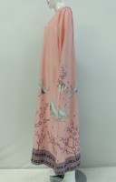 Nuevo motivo Vestido de oración Abaya de rayón de manga larga modesto para mujer Nueva moda musulmana con simplicidad