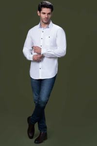 Chemises en coton respirant pour hommes, chemises décontractées à manches longues, chemises brodées de fleurs 3D - Product Image 3