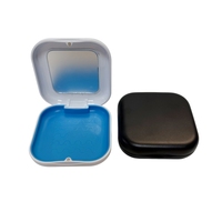 Étui magnétique carré avec miroir, compact, multicolores