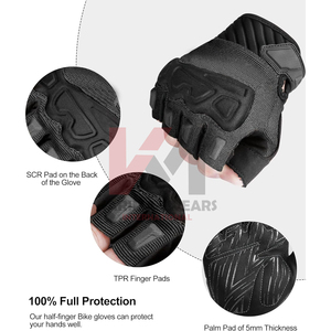 Gants de cyclisme sans doigts pour hommes et femmes, respirants et rembourrés absorbant les chocs, pour vélo de route, VTT, antidérapants - Product Image 2
