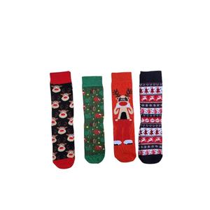 Chaussettes unisexes de Noël pour hommes et femmes, chaussettes en tricot respirantes pour un usage quotidien avec logo sur le bas, cadeau idéal pour le Nouvel An - Product Image 1