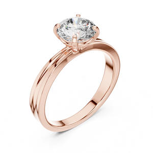 Anillo de Bodas de compromiso de diamante de corte redondo cultivado en laboratorio de 1 quilate de diamante raro en oro rosa blanco amarillo de 14K-estilo de moda - Product Image 6