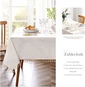 Embroidered Tablecloth for Dining <b>Table</b>,Dust Proof Spillproof Soil Resistant Cotton Linen Rectangle <b>Table</b> <b>Cloths</b> OEM - Product Image 3