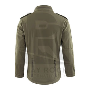 Chaqueta Softshell con cuello levantado y nuevo estilo de lona con estampado personalizado para hombre, impermeable, a prueba de viento, para exteriores, totalmente personalizada - Product Image 6