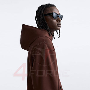 Sweat à capuche court ample pour homme, luxe urbain, en molleton de coton 500 GSM, coupe décontractée, pull court, OEM, marque privée, fournisseur - Product Image 5