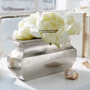 Vase à fleurs en aluminium argenté, centre de table, porte-fleurs, vente chaude au prix le plus bas pour la décoration, fourni par l'usine - Product Image 2