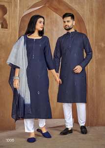 Vêtements traditionnels indiens Ensemble prêt à l'emploi pour couple Kurti Kurta pour usage fonctionnel Vêtements de fabrication et de vente en gros en Inde - Product Image 2
