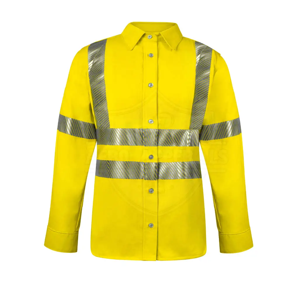 En kaliteli yansıtıcı güvenlik aşınma çalışma gömlek toptan fiyat özel iş elbisesi tam kollu emniyet gömleği
