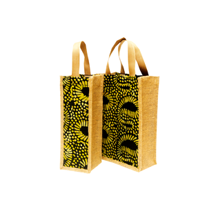 Venta al por mayor de bolsas de vino de yute hechas a mano ecológicas con asas, 4 botellas de capacidad para regalos globales, productos textiles y de cuero - Product Image 1