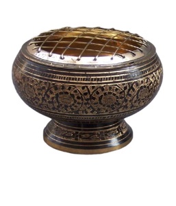 High Quality Brass Incense Resin <b>Burner</b> Carved Color Work Readily Available India Supplier Features Scented Charcoal Seed <b>Wax</b> - Product Image 5