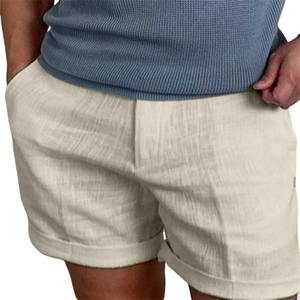 Pantalones Cortos de Lino y Algodón para Hombre, Transpirables, de Color Sólido, para Verano, Ropa Deportiva Informal - Product Image 6