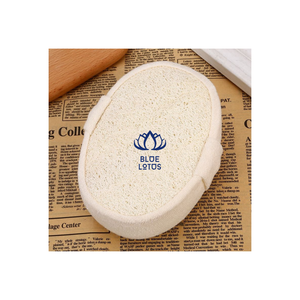 Material de lufa sostenible Guante de esponja de baño Respetuoso con el medio ambiente Seguro Ducha biodegradable Loofah Raw Blue Lotus - Product Image 5