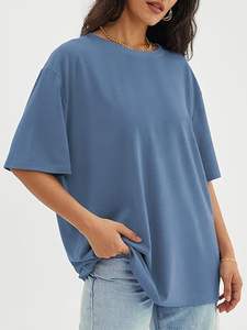 Prix compétitif T-shirt femme haut de gamme 46 "Animalier" Anti-rides 100% coton T-shirts graphiques roses à vendre - Product Image 3