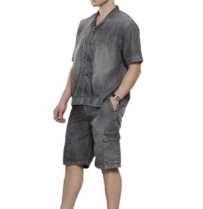 Conjunto de Jeans de Verano para Hombre de Dos Piezas, Diseño Personalizado, Transpirable, de Secado Rápido, Camisas de Manga Corta de Alta Calidad, Estilo Urbano - Product Image 3