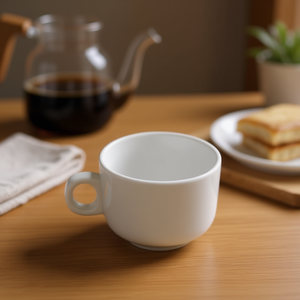 Tasse à petit-déjeuner Saturnia blanche 250 ml, tasses en céramique en porcelaine ROMA - Product Image 3