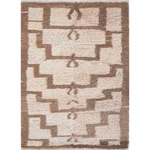 Zuri Beige <b>Brown</b> Hand Knotted <b>Wool</b> Rugs Geometric Abstract for Home Living Hallway Entryway Rectangle Puzzle Design-Pae-135 - Product Image 1