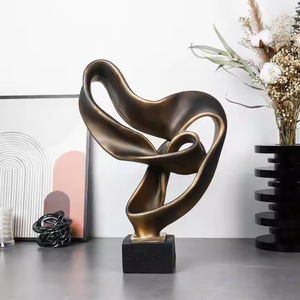 งานประติมากรรมโลหะนามธรรมสมัยใหม่สำหรับตกแต่งบ้าน ศิลปะบนโต๊ะสีขาว-ของขวัญวันครบรอบคุณภาพสูง - Product Image 2