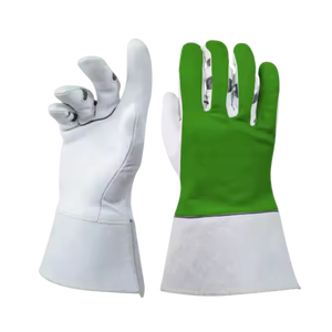 ถุงมือเชื่อม TIG หนังแพะลายหนังแบบแยกทนทานทนทานทนทานต่อการก่อสร้าง - Product Image 4