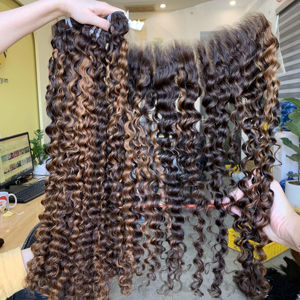 Extensions de cheveux humains bruts vietnamiens meilleure qualité Style ondulé 8-26 pouces Double trame Machine dentelle pas de perte wefted groupé - Product Image 1