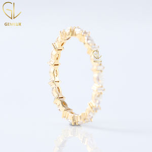 Bague délicate, pleine éternité East West Marquise & Baguette Cut Labgrown Diamond Bague de fiançailles pour femme - Product Image 4