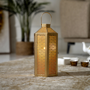 Candelabro Marroquí de Metal Dorado, Diseño de Venta Caliente para Ramadán 2026, para Decoración de Mesa y Suelo del Hogar - Product Image 1