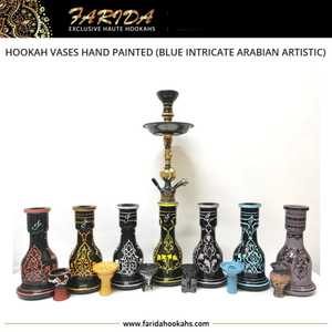 Vases à chicha en verre avec logo personnalisé, design arabe complexe peint à la main d'origine égyptienne, avec techniques de laque - Product Image 2