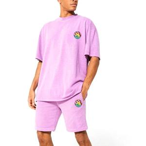 Conjunto de dos piezas personalizado de alta calidad, trajes informales de verano para hombres, venta al por mayor, conjunto de camisetas y pantalones cortos, ropa informal con patrón impreso - Product Image 4