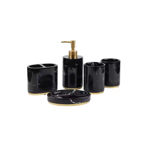 ชุดห้องน้ำสามชิ้นทำจากยางเรซินทำมือแบบคลาสสิกที่เก็บโต๊ะเครื่องแป้งที่วางสบู่ที่ทนทานมีสไตล์ - Product Image 1