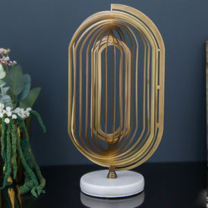 Escultura con Acabado Dorado Estilo Asta de Ciervo, Decoración Antigua para Exhibición, Metal de Aluminio Fundido Personalizado, Forma Redonda - Product Image 4