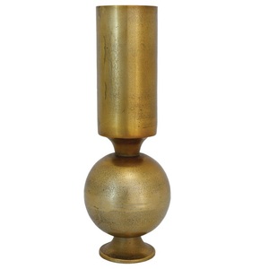 Maceta de decoración de Metal para el hogar o las fiestas de la mejor calidad de tendencia para florero moderno de Metal de Aluminio acabado en color dorado - Product Image 3