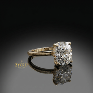 Anillo de Compromiso Solitario con Diamante Cultivado en Laboratorio de Corte Cojín, Oro de 10K, Halo Oculto, Anillo Nupcial - Product Image 2