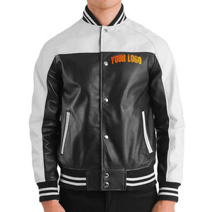 แจ็คเก็ตวาร์ซิตี้ผ้าแคนวาสสีดำคุณภาพสูงแบบสั่งทำพิเศษสำหรับผู้ชาย แฟชั่นฤดูหนาว ตกแต่งด้วยแพทช์เชนีลปักลาย - Product Image 1