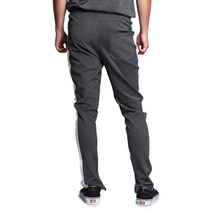 Nueva llegada Unisex Casual High Sports Jogger pantalones personalizados algodón Terry Stripe suelta cremallera transpirable tela flaca para hombres - Product Image 2