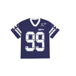 Camiseta de fútbol con diseño de línea de grafiti personalizado para hombres/jóvenes nombre Número camiseta de fútbol malla transpirable camiseta de fútbol americano - Product Image 1