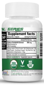 Adulto 500mg Coleus Forskohlii Extracto Suplementos nutricionales 60 cápsulas - Product Image 2