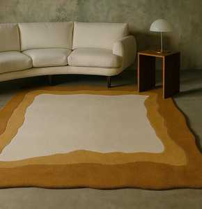 พรมขนสัตว์แบบถักมือดีไซน์คลาสสิกคุณภาพสูงพรมแบบนามธรรมสำหรับห้องนั่งเล่นที่บ้านพร้อมแผ่นรองทำจากยาง - Product Image 2