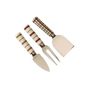 Hot Selling <b>Wedding</b> Cheese <b>Cutter</b> Knives Set Marble Handle Stainless Steel Pizza Knife <b>Cake</b> Amazing Set - Product Image 3