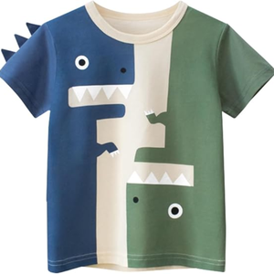 Toddler Boy Knitted 100% Cotton Short Sleeve O-Neck Breathable Tee Shirt Boutique <b>Clothes</b> Summer Kids Clothing - Product Image 3