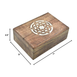 Caja de madera tallada a mano de calidad sólida de diseño personalizado para almacenamiento de joyas Caja de madera de mango Premium Caja de urna para mascotas Fabricante indio - Product Image 3