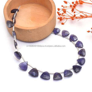 Increíble Exclusivo Premium Natural Iolite Facetado Trillón Forma Cuentas de piedras preciosas Strand Uso para hacer artículos de regalo de Festival Joyería - Product Image 3