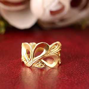 New Arrival Latest Design Boho Floral <b>Ring</b> Tribal Brass <b>Ring</b> for Women 18K Gold Plated Vintage Leaf Band for Wholesale OEM ODM - Product Image 5