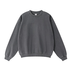 Sudaderas con capucha de las mujeres sudadera de las mujeres de gran tamaño Loose Fit Pullover Vintage Acid Wash Crew Neck Sudaderas Streetwear - Product Image 3