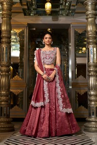 Lehenga choli มีคุณภาพที่เหนือกว่าสไตล์ดั้งเดิมที่มีสไตล์ปักสวยงามสำหรับผู้หญิงเครื่องแต่งกายงานปาร์ตี้ทำมือหนัก - Product Image 6