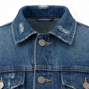 Chaqueta Vaquera Única para Mujer, Diseño de Parches, Costuras en Contraste, Mangas Largas, Botones en la Parte Delantera, Estilo Artístico Moderno, Moda Urbana de Tendencia - Product Image 4