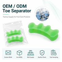 En gros, Séparateur d'orteils coloré en SEBS, Correcteur d'hallux valgus, Écarteur d'orteils souple et Protecteur d'orteils superposés pour les soins quotidiens des pieds
