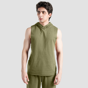 Camiseta sin mangas gruesa de verano 2025 para hombre, camiseta sin mangas deportiva para hombre, camiseta sin mangas de algodón ajustada de Hip Hop acanalada hecha en Pakistán - Product Image 1