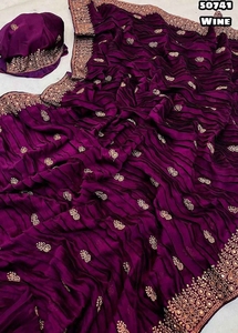 Georgette-Blusa con bordado dorado y piedra, camisa de alta calidad, estilo indio, pakistaní, alta calidad - Product Image 3