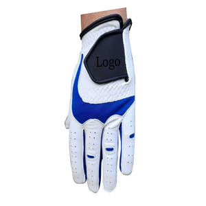 Gants de golf avec logo personnalisé pour hommes, antidérapants, en peau de mouton véritable Cabretta, respirants, droitiers et gauchers, à la mode sportive - Product Image 2