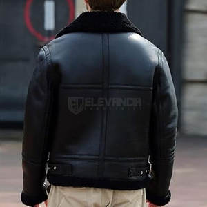 Servicios OEM 2024 Chaqueta de piel de oveja con logotipo personalizado para hombre Estilo de calle de cuello alto de alta calidad para uso en invierno - Product Image 3